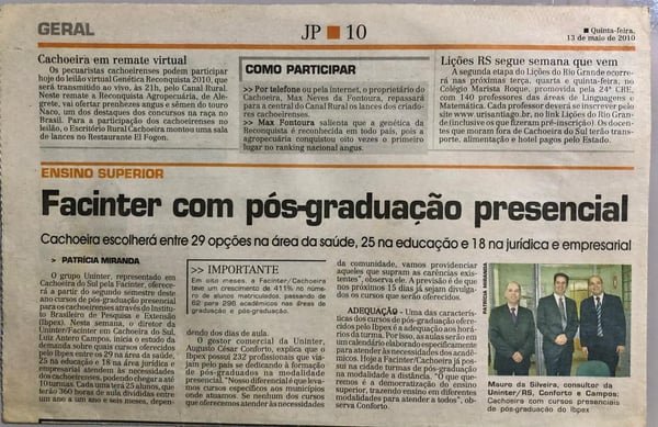 Lançamento - Pós - Graduação Presencial